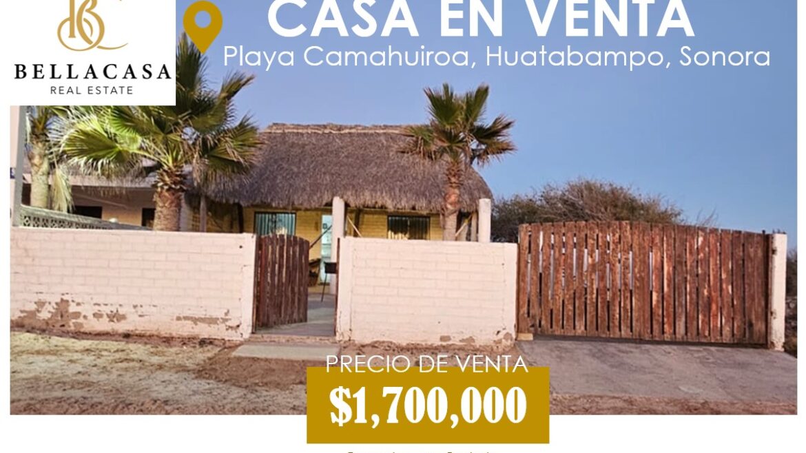 CASA EN VENTA PLAYA CAMAHUIROA, HUATABAMPO, SONORA