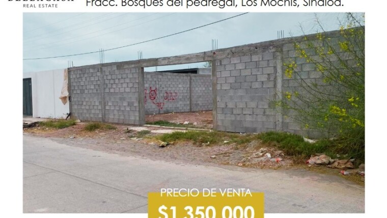 TERRENO EN VENTA FRACC. BOSQUES DEL PEDREGAL, LOS MOCHIS, AHOME, SINALOA