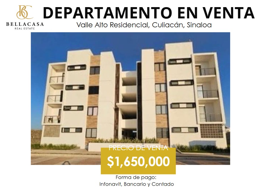 DEPARTAMENTO EN VENTA VALLE ALTO RESIDENCIA, LOS MOCHIS, SINALOA