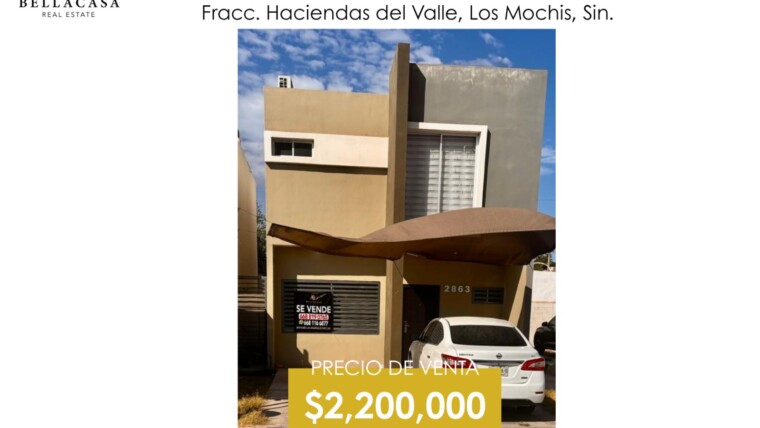 CASA EN VENTA FRACC. HACIENDAS DEL VALLE, LOS MOCHIS, SINALOA