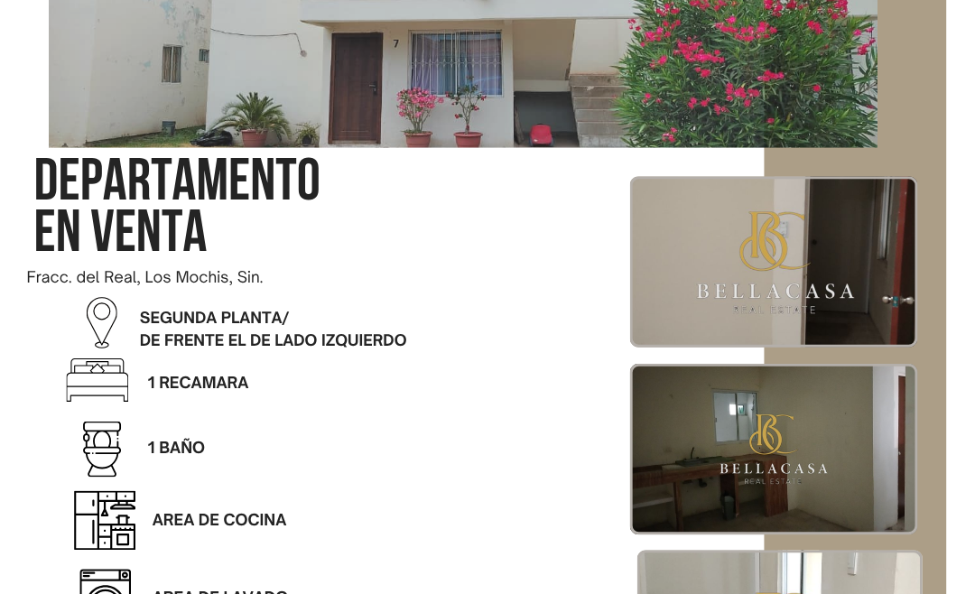 DEPARTAMENTO EN VENTA FRACC DEL REAL, LOS MOCHIS, SINALOA