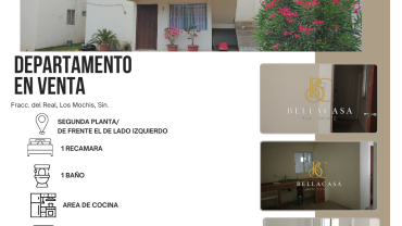 DEPARTAMENTO EN VENTA FRACC DEL REAL, LOS MOCHIS, SINALOA