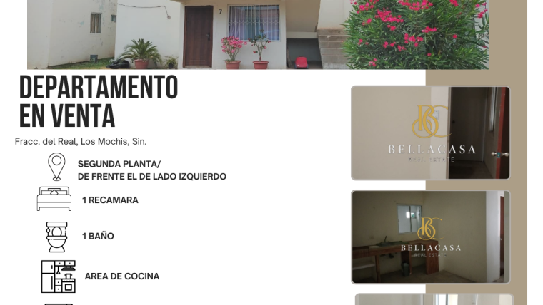 DEPARTAMENTO EN VENTA FRACC DEL REAL, LOS MOCHIS, SINALOA