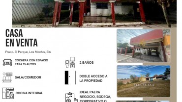 CASA EN VENTA FRACC. EL PARQUE, LOS MOCHIS, SINALOA