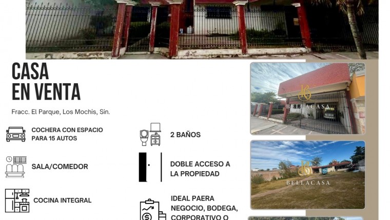 CASA EN VENTA FRACC. EL PARQUE, LOS MOCHIS, SINALOA