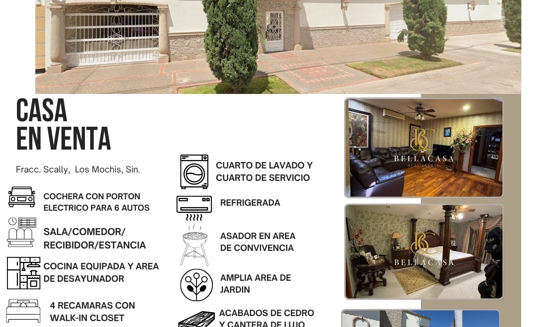 CASA EN VENTA FRACC. SCALLY, LOS MOCHIS, SINALOA