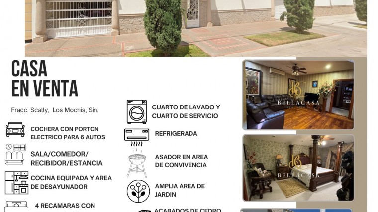 CASA EN VENTA FRACC. SCALLY, LOS MOCHIS, SINALOA